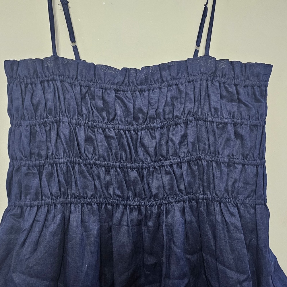 A Loves A Dress XL Fits 16 Blue Babydoll Smocked Sleeveless Adjust Strap 511326 - Picture 5 of 13